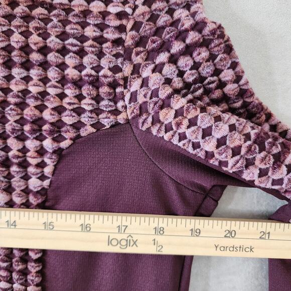 Nike Pro Top Women Large Maroon Hyperwarm Turtleneck Long Sleeve Shirt Workout - Picture 6 of 11